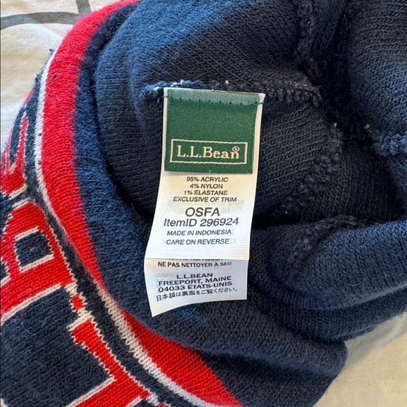LLBean Vintage Classic Colorful Red White and Blue Winter Ski Katahdan Pom Hat - Picture 3 of 5